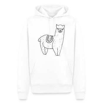 Alpaka mit Decke - Männer Premium Bio Hoodie - Weiß - Vorne - Nico (187cm)