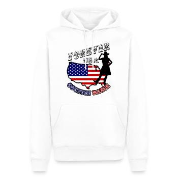 forever usa country dance - Sweat à capuche Premium bio Homme - blanc - Devant - Nico (187cm)