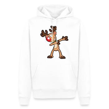 Motif de Noël Drôle de Renne Noël Xmas - Sweat à capuche Premium bio Homme - blanc - Devant - Nico (187cm)