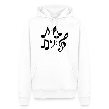 Musik Noten - Männer Premium Bio Hoodie - Weiß - Vorne - Nico (187cm)