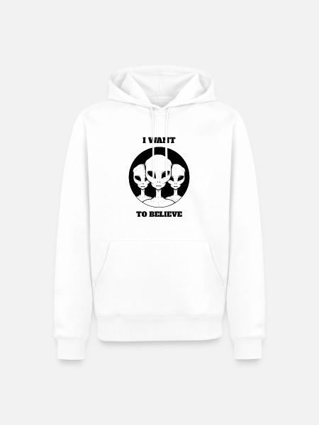 Alien - witziges TShirt - Männer Premium Bio Hoodie - Weiß