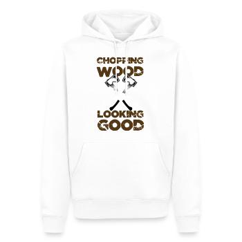 Chopping Wood Holzfäller Geschenkidee - Männer Premium Bio Hoodie - Weiß - Vorne - Nico (187cm)