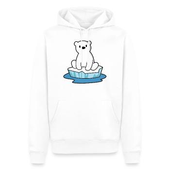 Der sitzende Eisbär - Männer Premium Bio Hoodie - Weiß - Vorne - Nico (187cm)
