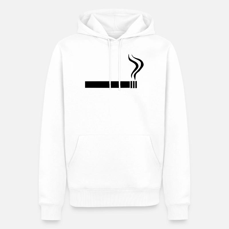 Zigarette - Männer Premium Bio Hoodie - Weiß