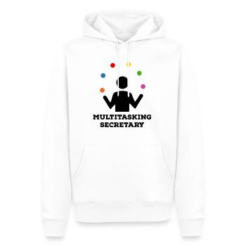 Secrétaire - Sweat à capuche Premium bio Homme - blanc - Devant - Nico (187cm)