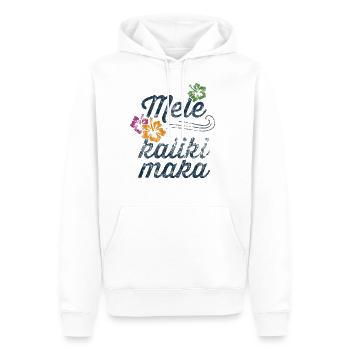 Mele Kalikimaka Noël hawaïen Surf à Hawaï - Sweat à capuche Premium bio Homme - blanc - Devant - Nico (187cm)
