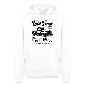 Old Truck Vintage - Sweat à capuche Premium bio Homme - blanc - Devant - Nico (187cm)
