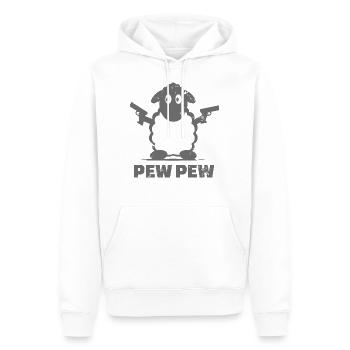 Lustiges Pew Pew Schaf - Männer Premium Bio Hoodie - Weiß - Vorne - Nico (187cm)