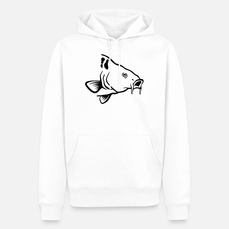 Karpfen - Männer Premium Bio Hoodie - Weiß