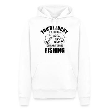 pêche - Sweat à capuche Premium bio Homme - blanc - Devant - Nico (187cm)