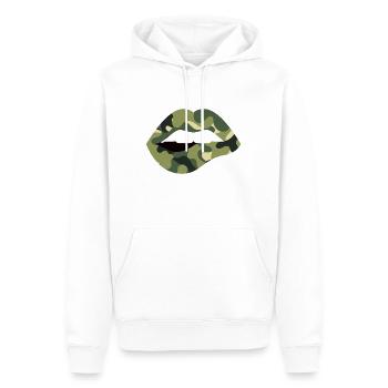 Lippen Bundeswehr Soldat Geschenk - Männer Premium Bio Hoodie - Weiß - Vorne - Nico (187cm)