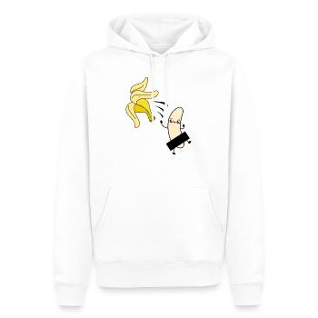 Banana Vegan Organic Funny Gift - Men’s Premium Organic Hoodie - white - Front - Nico (187cm)