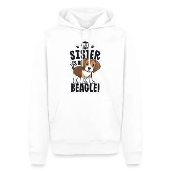 Ma soeur est une chemise Beagle Chemise Beagle pour enfants - Sweat à capuche Premium bio Homme - blanc - Devant - Nico (187cm)