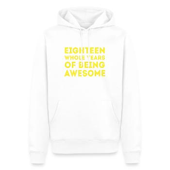 Eighteen whole years of being awesome Party - Männer Premium Bio Hoodie - Weiß - Vorne - Nico (187cm)