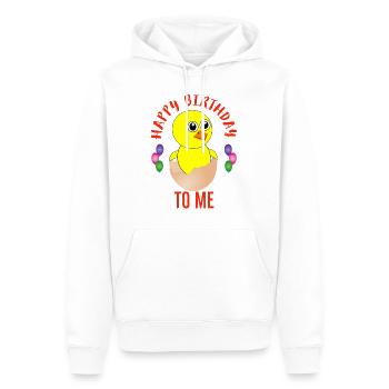 Anniversaire, Anniversaire, Anniversaire, Anniversaire, Anniversaire - Sweat à capuche Premium bio Homme - blanc - Devant - Nico (187cm)