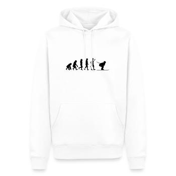 Evolution skieur cadeau d’hiver verdicton - Sweat à capuche Premium bio Homme - blanc - Devant - Nico (187cm)