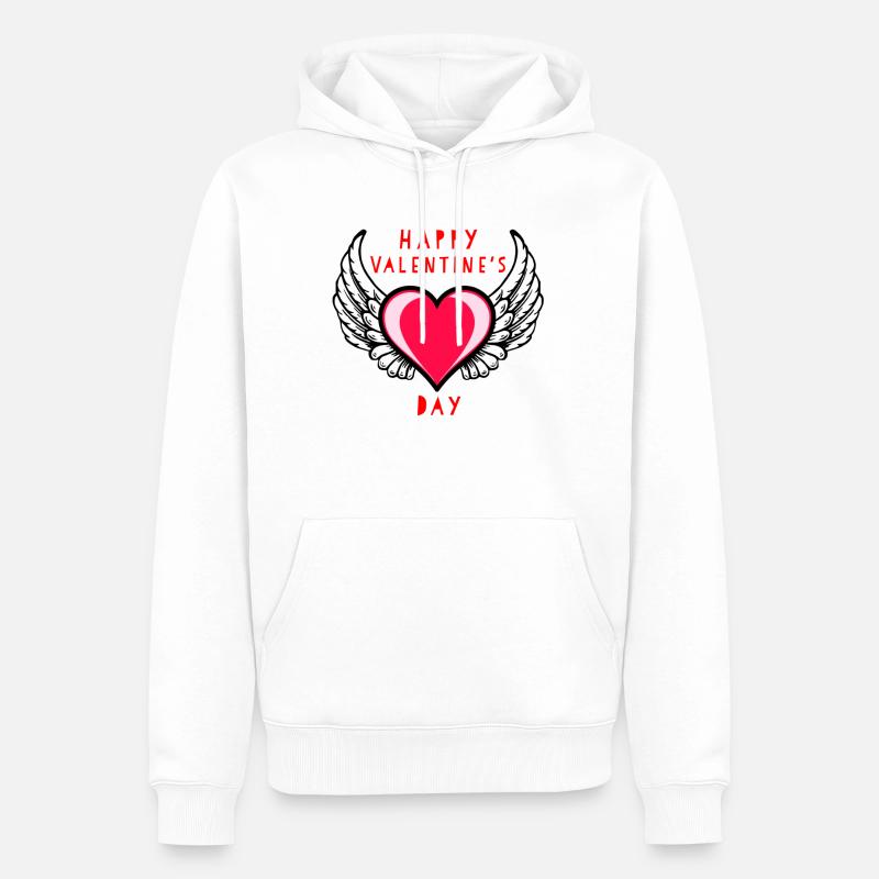 Saint-Valentin, Saint-Valentin, Saint-Valentin - Sweat à capuche Premium bio Homme - blanc