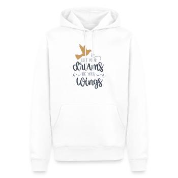 let your dreams be your wings Taube Freiheit - Männer Premium Bio Hoodie - Weiß - Vorne - Nico (187cm)