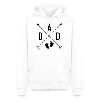 Papa - Männer Premium Bio Hoodie - Weiß - Vorne - Nico (187cm)