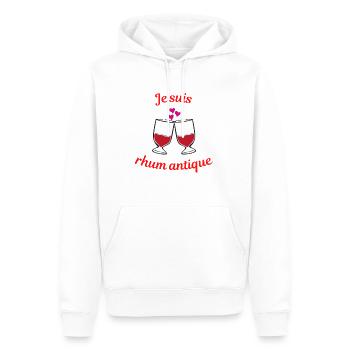 Ich bin Antique Rum - Männer Premium Bio Hoodie - Weiß - Vorne - Nico (187cm)