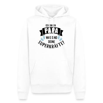 Papa - Männer Premium Bio Hoodie - Weiß - Vorne - Nico (187cm)