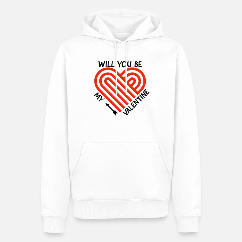 Saint-Valentin, Saint-Valentin, Saint-Valentin - Sweat à capuche Premium bio Homme - blanc