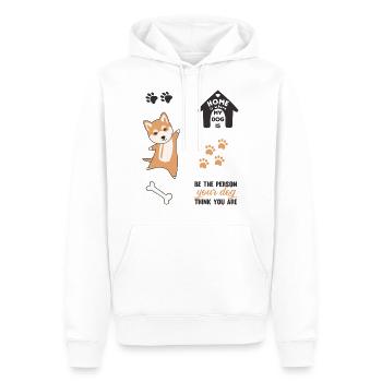 Ensemble d'autocollants de chien mignon Pack d'autocollants de chiens de Shiba - Sweat à capuche Premium bio Homme - blanc - Devant - Nico (187cm)