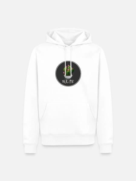 Hug Cactus - Männer Premium Bio Hoodie - Weiß