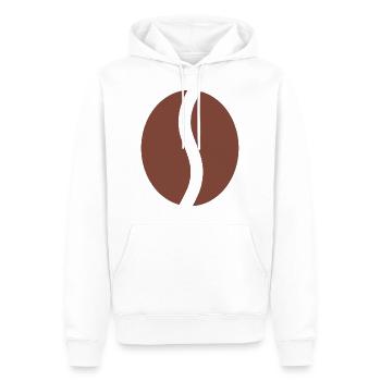 Café café café cadeau café café - Sweat à capuche Premium bio Homme - blanc - Devant - Nico (187cm)