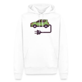 Electric Vehicle - Men’s Premium Organic Hoodie - white - Front - Nico (187cm)