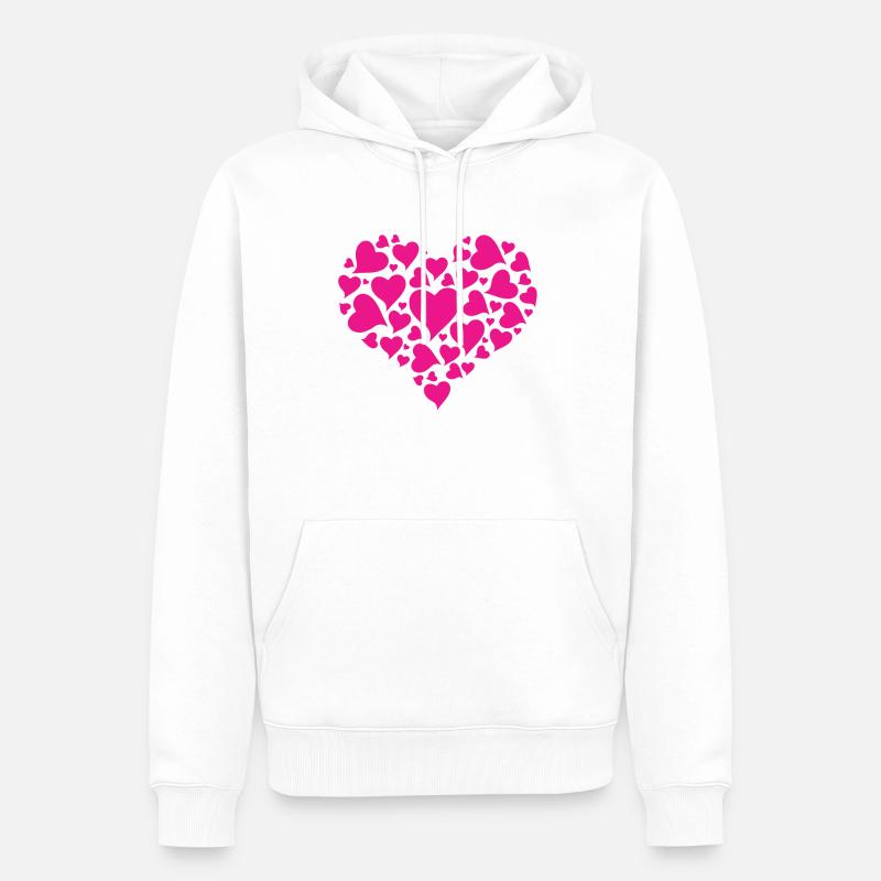 Saint-Valentin, Saint-Valentin, Saint-Valentin - Sweat à capuche Premium bio Homme - blanc