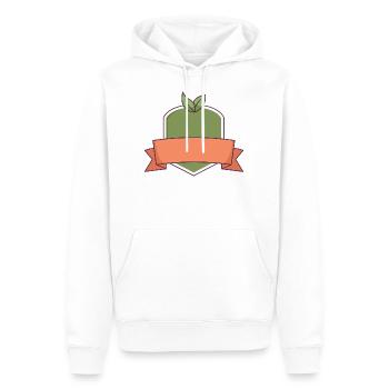 Organic Farming Logo - Men’s Premium Organic Hoodie - white - Front - Nico (187cm)