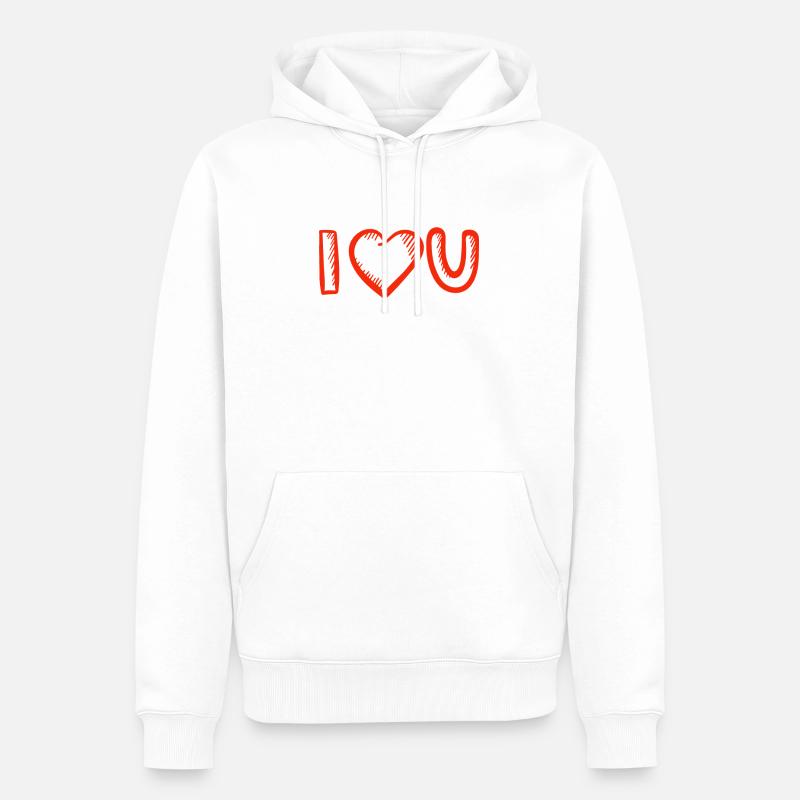 Saint-Valentin, Saint-Valentin, Saint-Valentin - Sweat à capuche Premium bio Homme - blanc