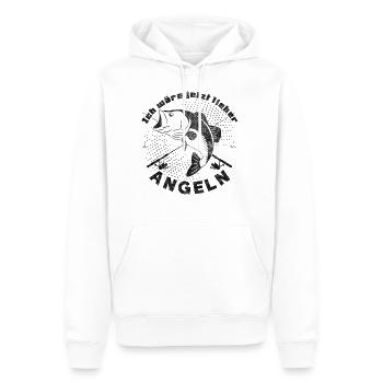 Ich wäre jetzt lieber Angeln - Männer Premium Bio Hoodie - Weiß - Vorne - Nico (187cm)