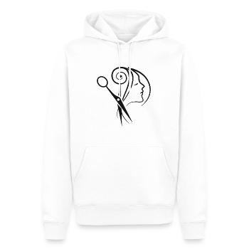 Coiffeuse salon de coiffure Beauty Studio Logo - Sweat à capuche Premium bio Homme - blanc - Devant - Nico (187cm)