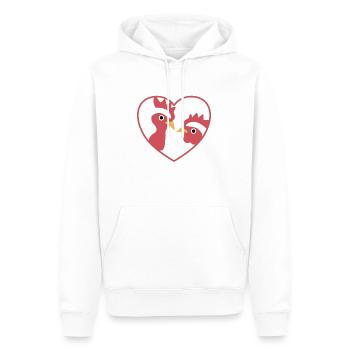 J’aime poulets mignons poulet - Sweat à capuche Premium bio Homme - blanc - Devant - Nico (187cm)