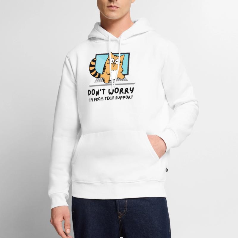 Don't be afraid I'm from Tech Support Admin Cat Men’s Premium Organic Hoodie