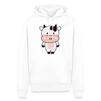 Vache veau bébé vaches taches de vache doux animaux - Sweat à capuche Premium bio Homme - blanc - Devant - Nico (187cm)