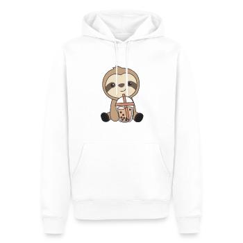 Bubble Tea Faultier mit Schokolade süße Tiere - Männer Premium Bio Hoodie - Weiß - Vorne - Nico (187cm)