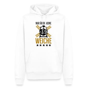 Weiche Lokführer lustige Eisenbahner Sprüche - Männer Premium Bio Hoodie - Weiß - Vorne - Nico (187cm)
