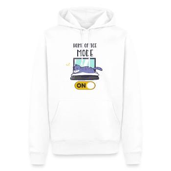 Home Office Mode On Drôle Chat Portable Sommeil - Sweat à capuche Premium bio Homme - blanc - Devant - Nico (187cm)