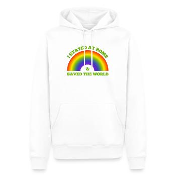 Regenbogen, Regenbogen, Regenbogen, Regenbogen, Regenbogen - Männer Premium Bio Hoodie - Weiß - Vorne - Nico (187cm)