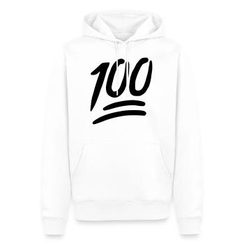 Emoji 100 sketch black - Men’s Premium Organic Hoodie - white - Front - Nico (187cm)