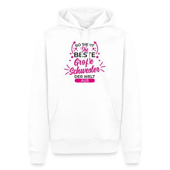 Beste große schwester Geschenk Schwangerschaft - Männer Premium Bio Hoodie - Weiß - Vorne - Nico (187cm)