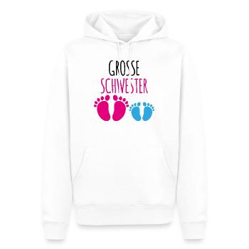 Ich werde grosse schwester Schwangerschaft Baby - Männer Premium Bio Hoodie - Weiß - Vorne - Nico (187cm)