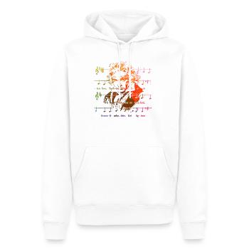 Beethoven Klassik 9. Symphonie Ode an die Freude - Männer Premium Bio Hoodie - Weiß - Vorne - Nico (187cm)