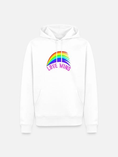 Regenbogen, Regenbogen, Regenbogen, Regenbogen, Regenbogen - Männer Premium Bio Hoodie - Weiß