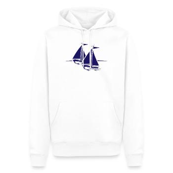 Sailing Boat Gift Sailor Sailboat Captain - Men’s Premium Organic Hoodie - white - Front - Nico (187cm)