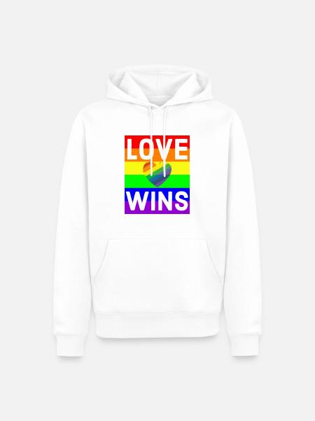 Regenbogen, Regenbogen, Regenbogen, Regenbogen, Regenbogen - Männer Premium Bio Hoodie - Weiß