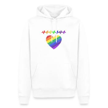 Regenbogen, Regenbogen, Regenbogen, Regenbogen, Regenbogen - Männer Premium Bio Hoodie - Weiß - Vorne - Nico (187cm)